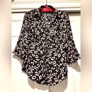 Leopard print dress shirt